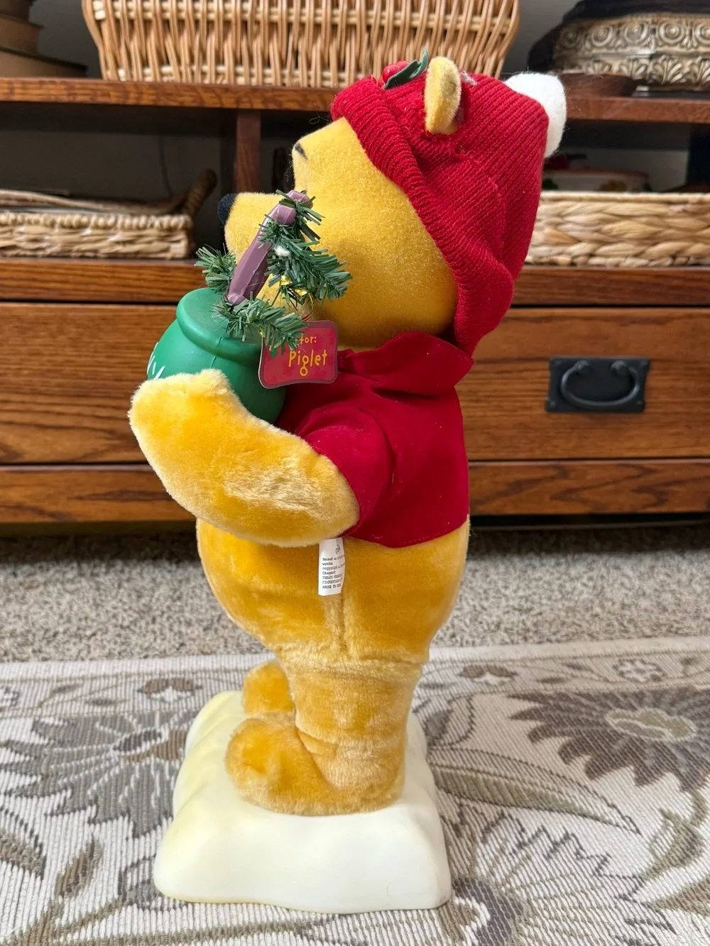 90s Vintage Disney Winnie the Pooh Animated Christmas Decor Telco Motion-ettes